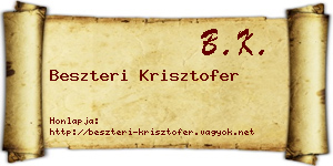 Beszteri Krisztofer névjegykártya
